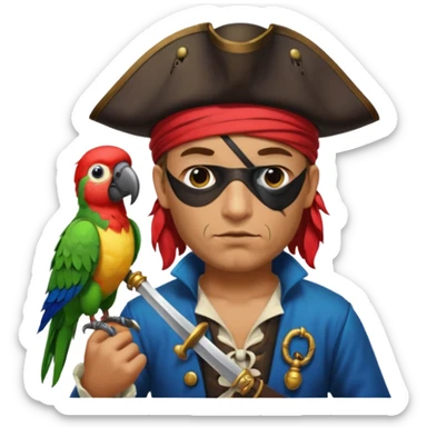 pirate with a parrot sticker