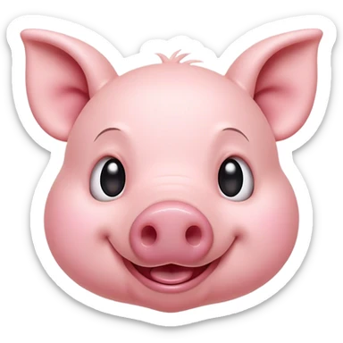 Cinematic Comical Piglet Portrait Emoji, Head tilted dramatically with an exaggeratedly amused expression, featuring a strikingly soft rosy-pink hide with a tiny, playful snout, wide, expressive beady eyes filled with playful disbelief, Simplified yet hilariously expressive features, highly detailed, glowing with a slightly sassy glow, high shine, dramatic yet playful, stylized with an air of cheeky mischief, bright and endearing, soft glowing outline, capturing the essence of a spirited and over-the-top piglet, so meme-worthy it feels like it could squeal its way into internet fame instantly! sticker