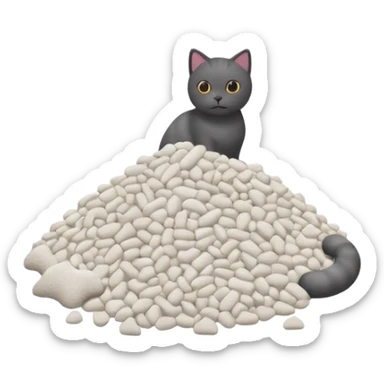 a pile of cat litter (white) sticker