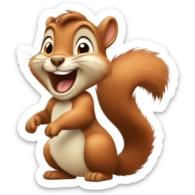 Squirrel cartoon  laughter sticker