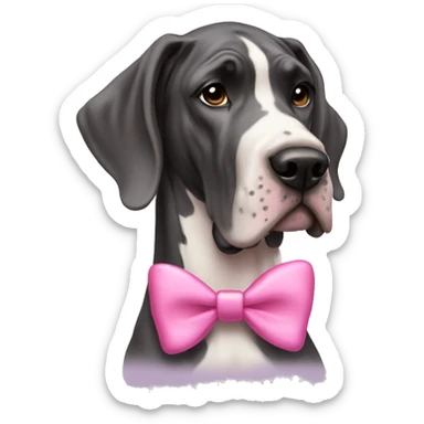 Great Dane with a pink bow  sticker