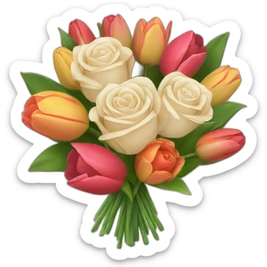 Bouquet of rose and tulips sticker