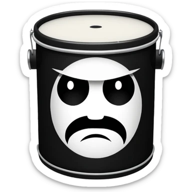 irate stencil on drum sticker