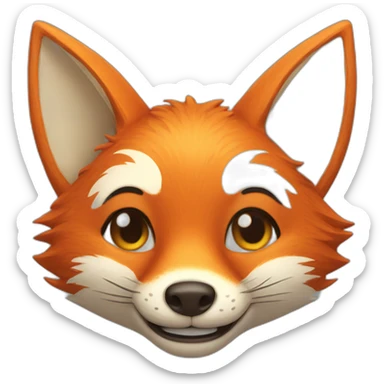 one smiling fox head sticker