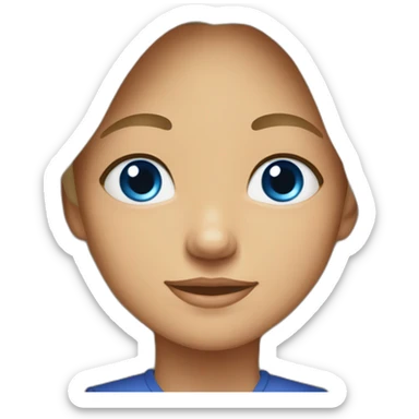 Blue eyes long curry hair, hate children, seldom smile, tall and thin, traditional young lady sticker