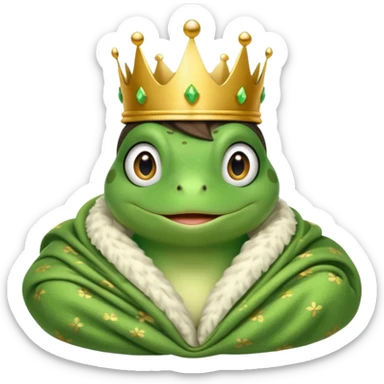 Princess frog in bed sticker