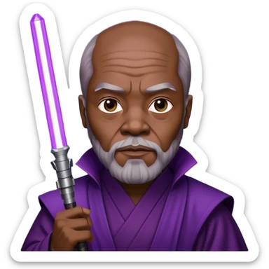star wars master windu with purple lightsaber sticker