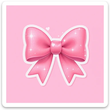 bow emoji, cute and shiny, with a heart accent sticker