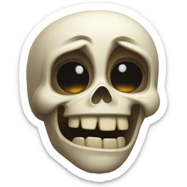 Extremely distraught skull sticker