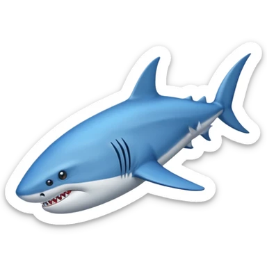 Un tiburón con zapatillas azules  sticker