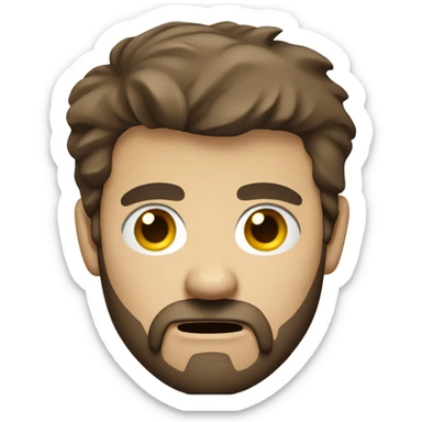 angry man with a beard and short scruffy medium brown hair wearing a buttoned shirt sticker