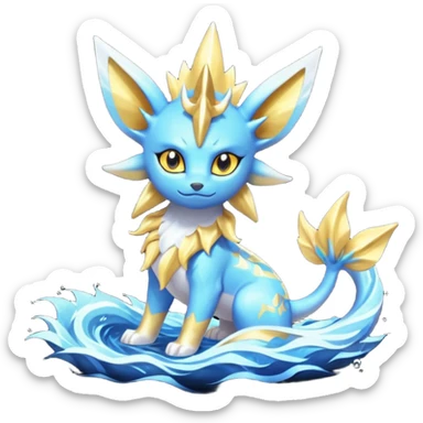 Solgaleo-Amaura-Vaporeon-fusion-hybrid-creature  sticker