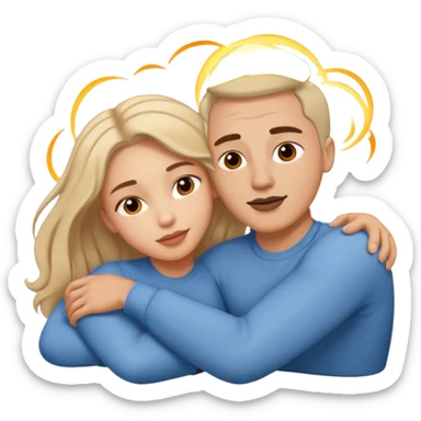 Naked man and woman laying together sticker