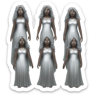 Pleiadians in silver dress, full figure sticker