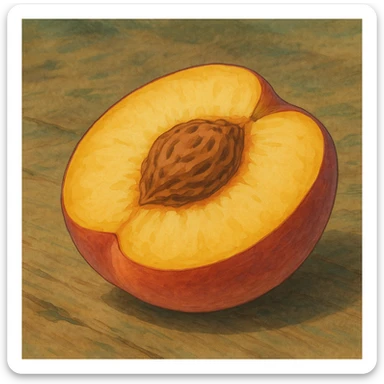 nectarine half sticker