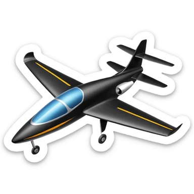 Emoji of a black rc plane sticker