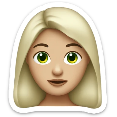 Dark haired, green eyed chubby woman sticker