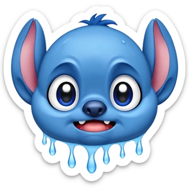 Stitch from Lilo and Stitch, crying sticker