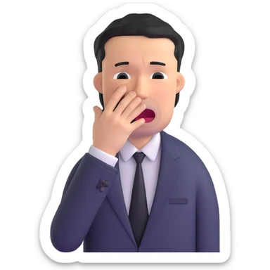 businessman in suit crying at work sticker