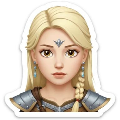 ESO female nordic warrior with lashes and earrings sticker