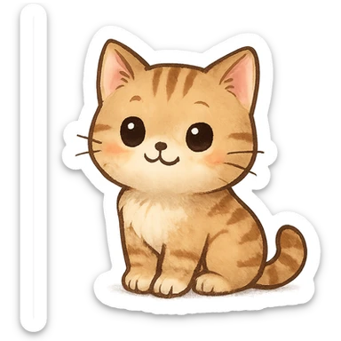 cute cat sitting, charming and adorable, general style sticker