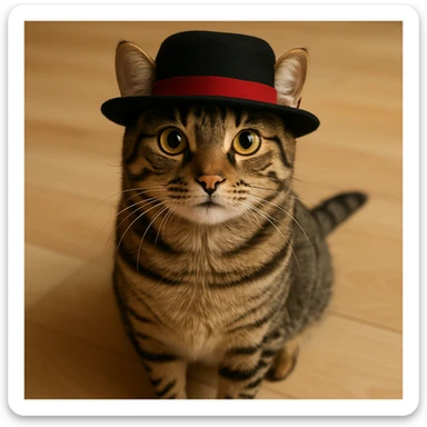 give the cat a hat sticker