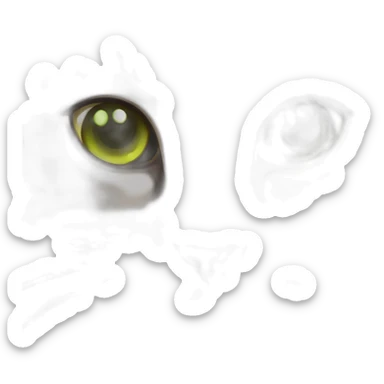 Dark brown tabby cat Green eyes sticker