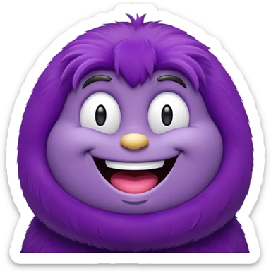 Grimace, the purple McDonald's character with a round body and happy expression sticker