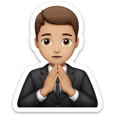 sorry emoji, hands together in apology sticker