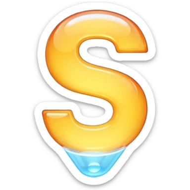 The letter S in a light emoji bubble sticker