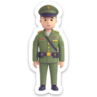A technician in military uniform sticker