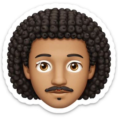 Am I black?Am I black?black curly hair brown eyes 20 years old thin mustache goatee  sticker
