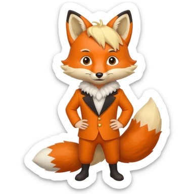 Pequeno Príncipe de corpo inteiro e a raposa sticker