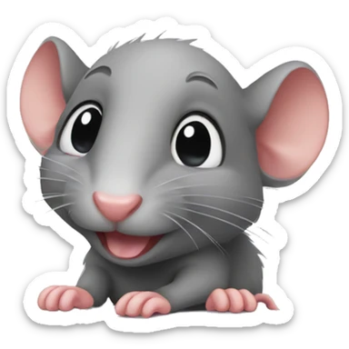 Cute young rat sticker