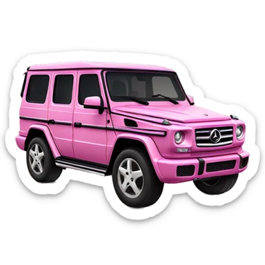 Pink gwagon driving with sparkles around it sticker