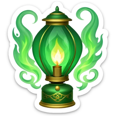 soul green fire lanttern sticker