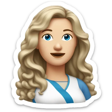 mittelalte frau fat haare dukelblond mit grau blaue augen  sticker