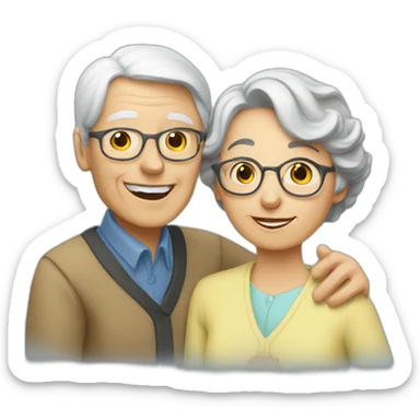 Classmates Reunion with older lady teacher sticker