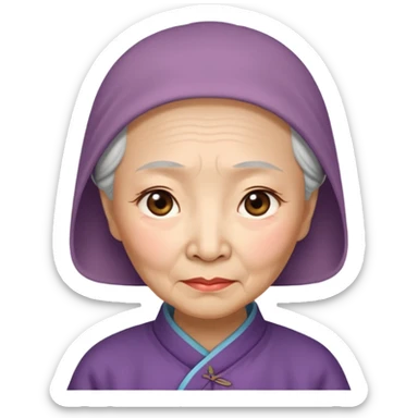 old chinese woman with Compassion - sympathetic concern for the sufferings of others sticker