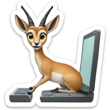 gazelle using a computer sticker