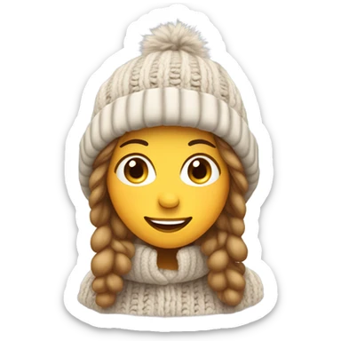 woman with big winter hat sticker