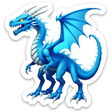 an electric bone dragon with blue teeth (full body) sticker