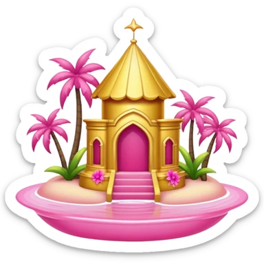 gold pink paradise sticker