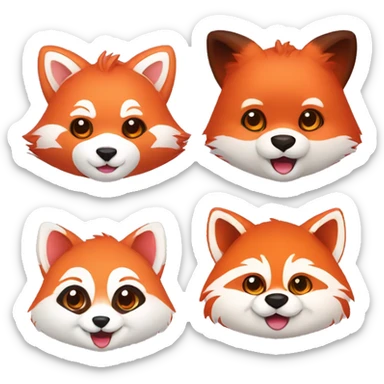 cute red panda and fox friends sticker