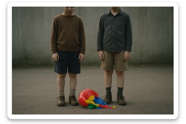 aravani bir baloni singanini tasvirla uning oldida aka uka homush turishibdi yuzlari ko'rinmasa ham bo'ladi sticker