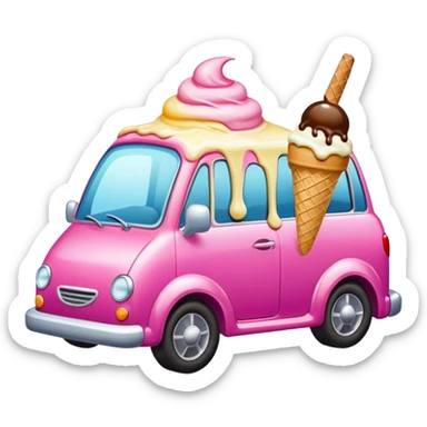 a car eat ice cream  sticker