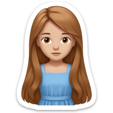 GloomyKassie light brown long hair, brown eyes, light blue dress sticker
