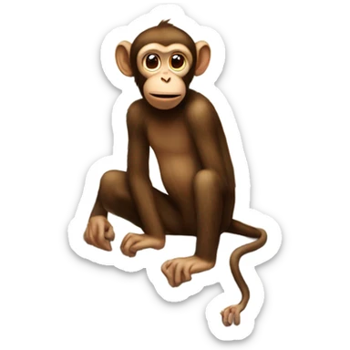 Monkey at the bottom of stairs sticker