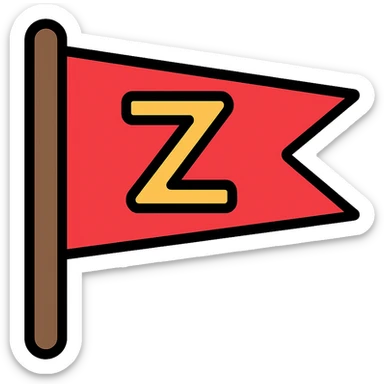 a stylized Z on a red flag, graphic and eye-catching sticker