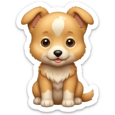 a bright puppy (less cheeks and less hair) sticker